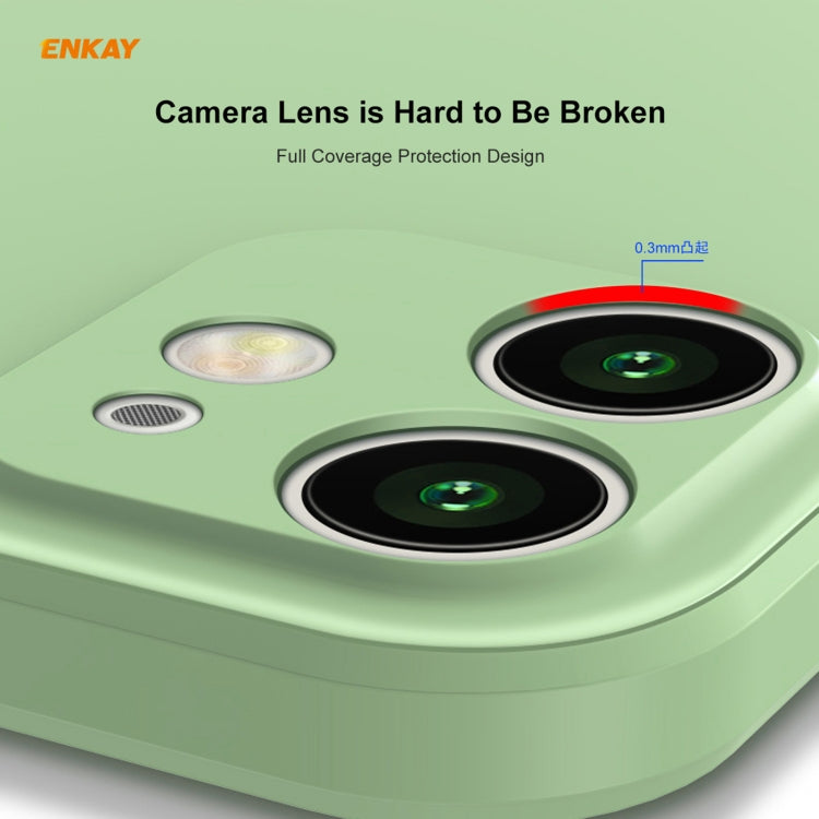 For iPhone 12 mini Hat-Prince ENKAY ENK-PC0672 Liquid Silicone Straight Edge Shockproof Case + 0.26mm 9H 2.5D Full Glue Tempered Glass Film, For iPhone 12 mini